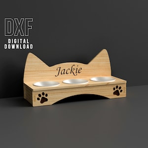 Cat Feeding Bowl Stand Laser cut files Cnc router plans DXF project