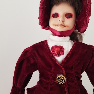 Red Horror Porcelain Doll