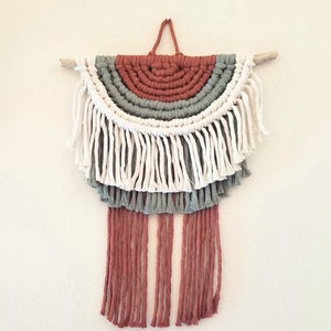 Tri-Colored Semi-Circle Macrame Wall Hanging - Custom - Made to Order