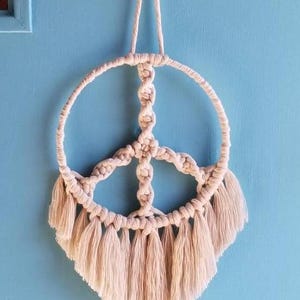 Made-to-Order PEACE Sign Macrame Door or Wall Hanger/Wreath