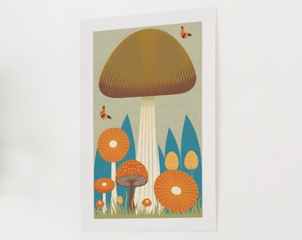 Mid-Century Modern Style Mushroom Poster - Digital Download
