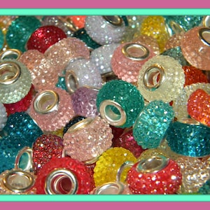NEW 20/Pc large hole Bumpy dots European beads lot mixed random picked High Quality RESIN 5.0mm Holes Fit most European charm bracelets