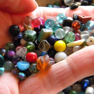 New BULK 16/oz Mixed Glass, Gemstone beads, Small 2mm-6mm Mixed Size, colors, and shape AS PICTURED lot