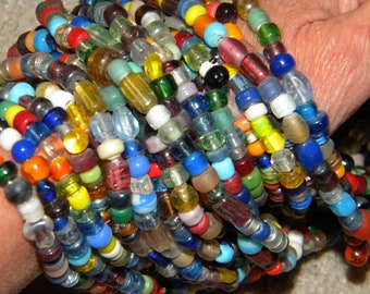 15/Strands BULK SALE (30'' Long) BOHO beads Glass mixed colors & shaped beads lot 4mm-7mm Loose Beads Mixed lot (30X)