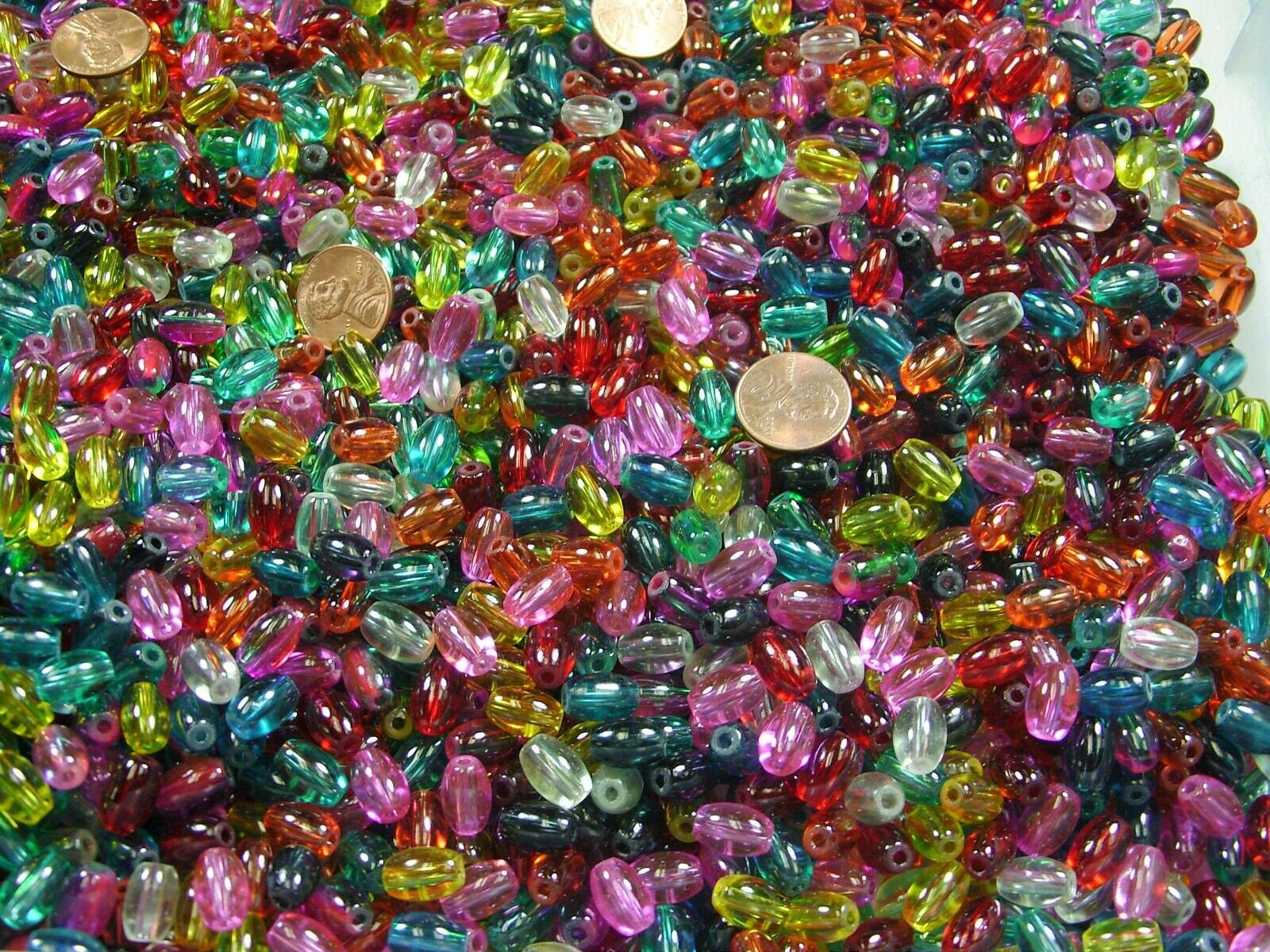 New 100/Pc Glass mixed Jelly Bean Fun OVAL Egg shaped beads Etsy