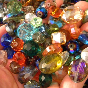 NEW 50/pc faceted Jesse James Glass Crystal Beads Mixed Random picked lot 10mm-24mm Mixed Size Mixed colors and shapes