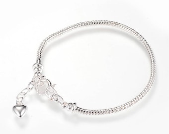 RUBYCA Bracciale A Catena Serpente Con Chiusura A Vite - 10 Pezzi In Rame Argentato, Lunghi 19 Cm, Per Creare Gioielli Con Ciondoli