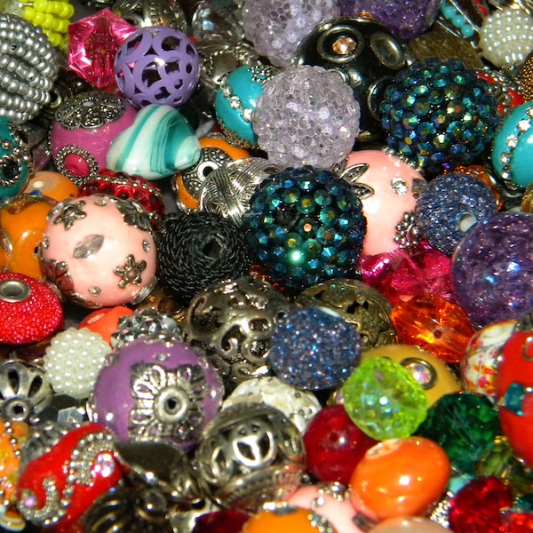 New 30/Pc Jesse James beads mixed beads lot 8mm-22mm *FREE Shipping* boho Focal's, component, hardware, Handmade Kashmiri Beads