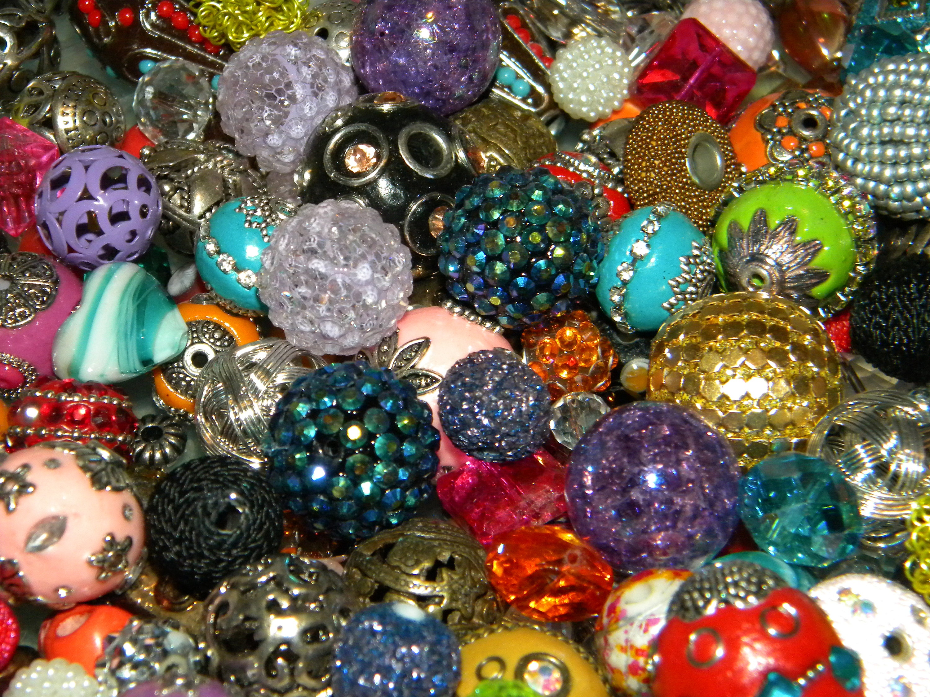 Large lot new & open Confetti- Round Cube Glass- Wood Ceramic Pony Beads