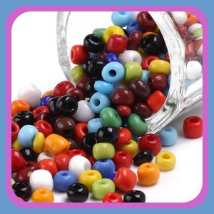 New 1/Bag (2/oz mix) MIXED GLASS Multi colored lot seed 6/0 4.0-5.0mm size Seed beads Opec 1.0 Holes (MXI)