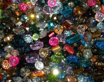 100/pc Faceted 6mm-12mm Jesse James Glass Crystal loose Beads Mixed Random picked lot Mixed Size, Mixed colors, and shapes