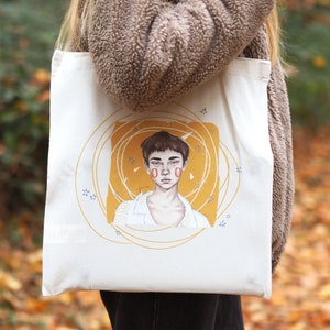Stofftasche &quot;Orange&quot; | Jutebeutel Beutel Stoffbeutel Porträt Illustration Zeichnung