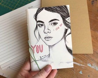 Handgemachtes Notizbuch "Loving You"