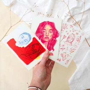 Sketchbook Postkarten Set #1 | Zeichnung Gemälde Skizze Illustration Porträt