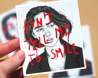 Sticker "Don't Tell Me To Smile" | Aufkleber Tagebuch Etikett