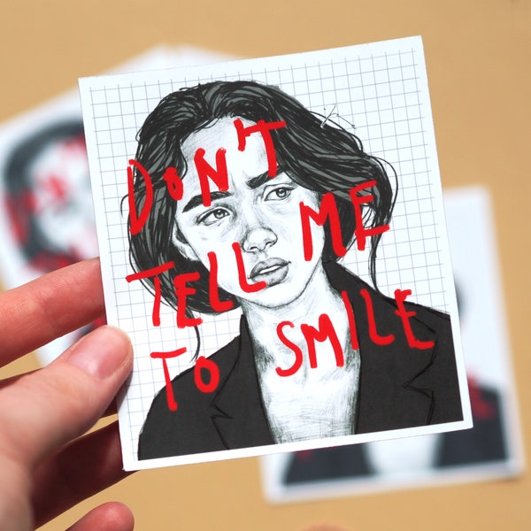 Sticker "Don't Tell Me To Smile" | Aufkleber Tagebuch Etikett