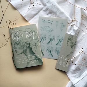Handgemachtes Notizbuch Set "Life's Tough" | Tagebuch Notizheft Buch Heft Skizzenbuch