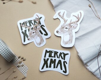 Sticker Set "Merry Xmas Deer"