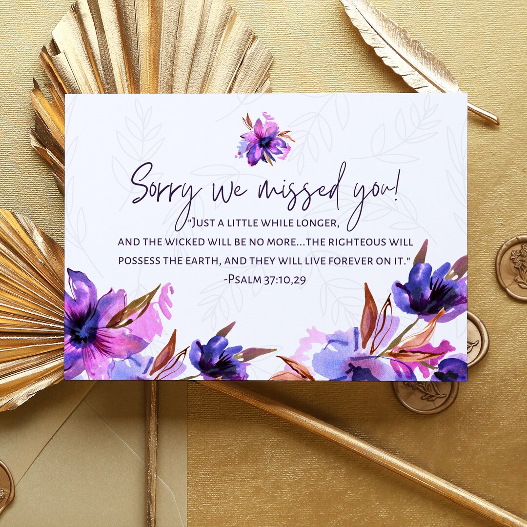 Sorry I Missed You JW Card Printable JW Stationary JW Etsy