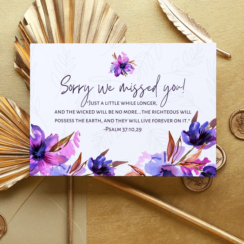 Sorry I Missed You JW Card Printable JW Ministry JW Etsy