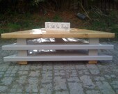 Farmhouse plank top TV unit Rustic sleek corner or rectangular cabinet. Standard T.V. stand unit. LCD T.V. Solid wood. Shabby Chic.