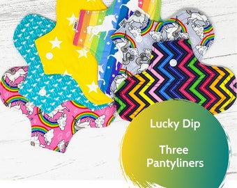 3 Pack Reusable Cloth Pantyliners – Organic Cotton, Vegan, Eco-Friendly, Washable, Light Flow – Sustainable Period Care Multipack