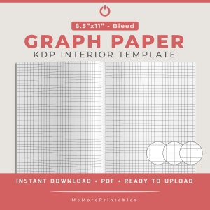 Graph Paper Template, Bleed Design (0,25&quot;, 0,5&quot; und 1&quot;), KDP Interior Template, Low Content Book Template, 8,5&quot;x11&quot;, 120 Seiten
