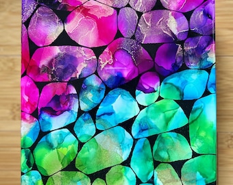 Abstract Art Home Decor- Alcohol ink Painting with Resin Top Coat