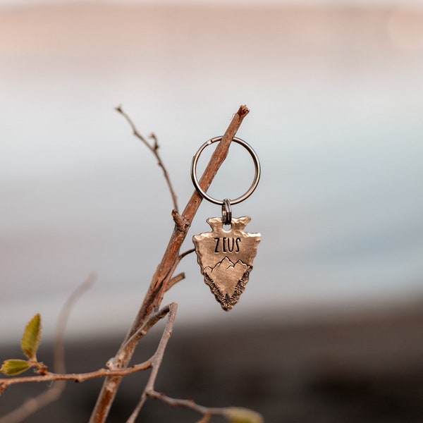 Rustic Dog Tags for Dogs - Explore More Arrowhead Tag, arrowhead tag, hand stamped, hand crafted, hiking, camping