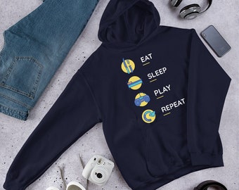 Eat Sleep Game HOODIE hoody birthday video games gamer geek nerd funny gift