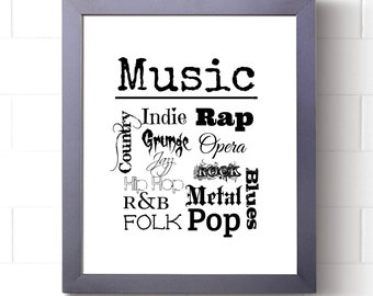 Printable Music Quote Printable Music Room Quote Printable Gift for a Musician Music Teacher Gift Musician Quote Music Poster Musician Decor