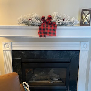 Snowy Pine & Red Buffalo Check Swag