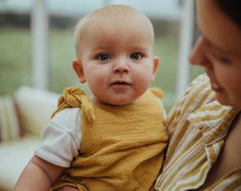 Boho Sustainable Baby Romper | Adjustable & Gender Neutral | Handmade Toddler Outfit | Ethically Crafted | Unique Baby Gift