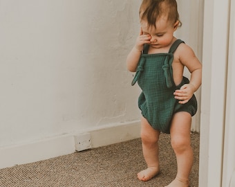 Boho Sustainable Baby Romper | Adjustable & Gender Neutral | Handmade Toddler Outfit | Ethically Crafted | Unique Baby Gift