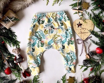 Leggings Harem para bebé // Leggings con estampado navideño para niño // Ropa orgánica para bebé // Ropa orgánica para niño