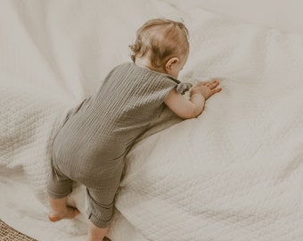 Boho Sustainable Baby Romper | Adjustable & Gender Neutral | Handmade Toddler Outfit | Ethically Crafted | Unique Baby Gift