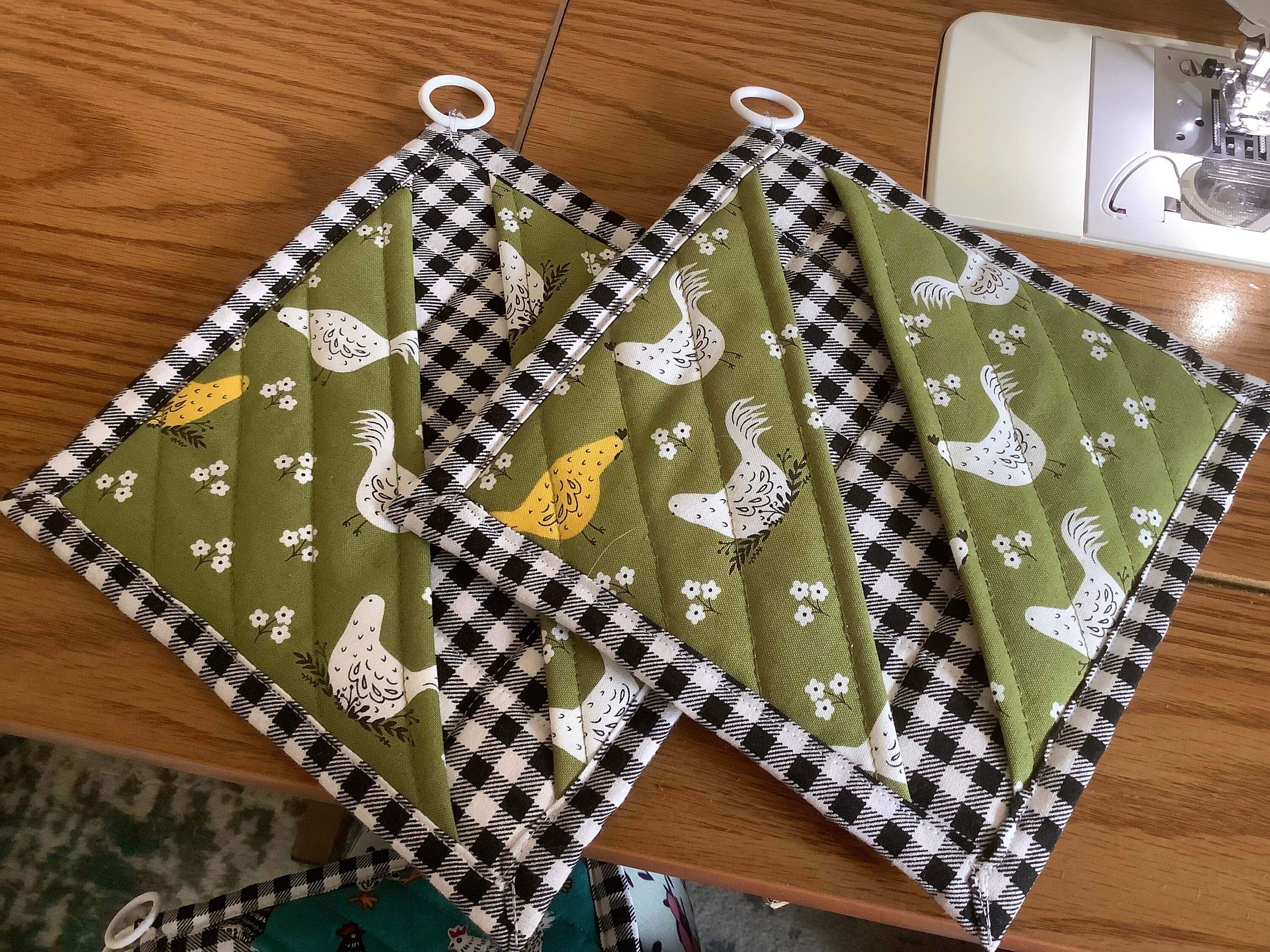 Quilted potholders set of 2 Etsy