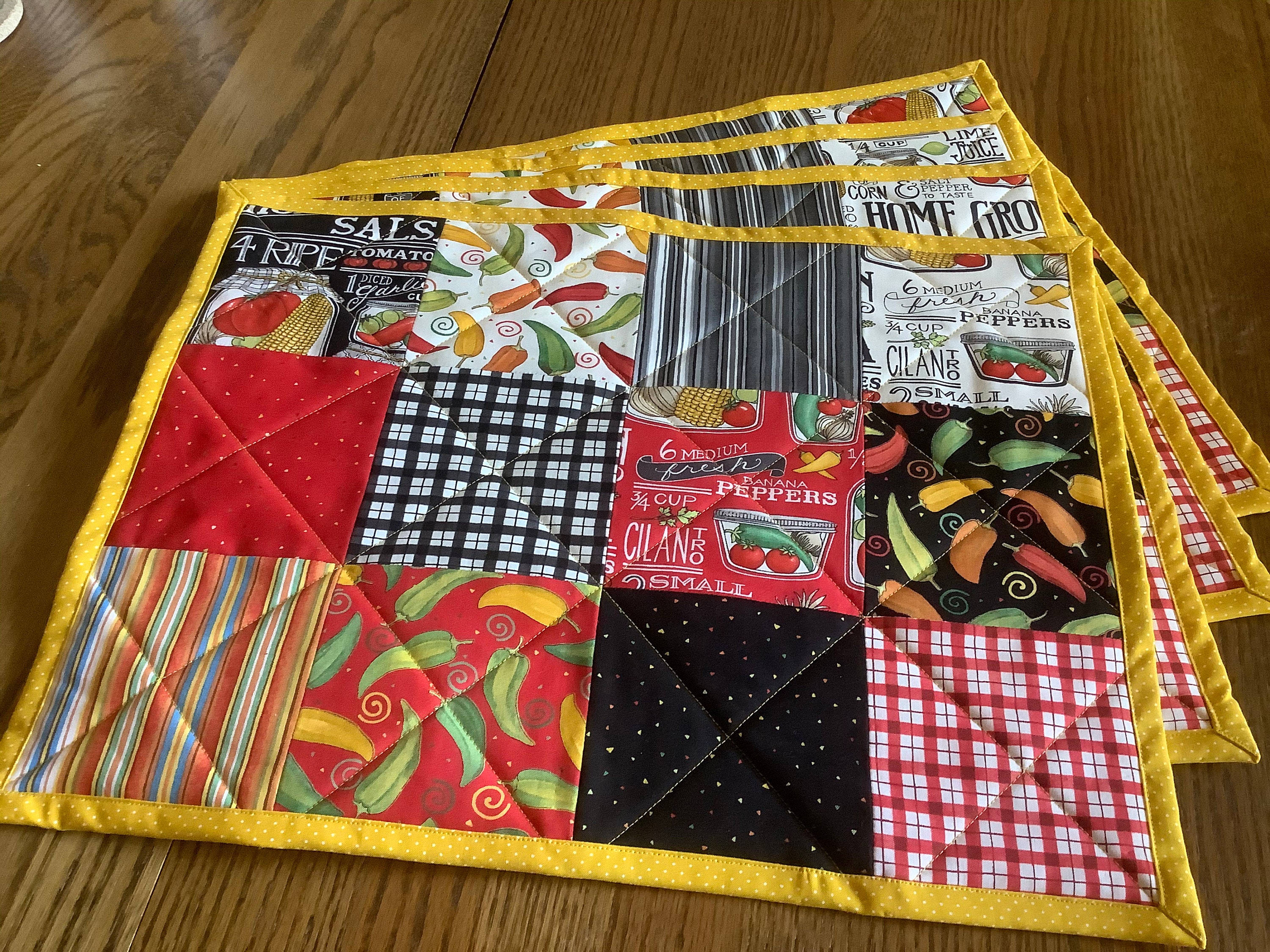 Quilted placemats set of 4 Etsy