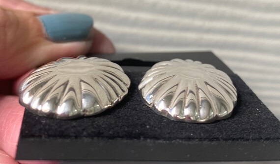 Authentic Mexico 925 Solid Silver Concho Style Pu… - image 3