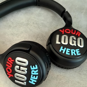 Custom Headphones with Your Art | Unique Personalized Gift | Logo, Superhero, Meme or Any Image | Black or Beige Base | Hand-Painted
