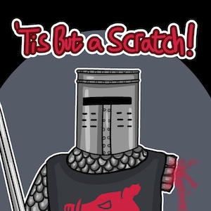 Ce n'est qu'une égratignure ! - Black Knight Monty Python et le Saint Graal inspiré fête des pères/carte d'anniversaire - Design mis à jour