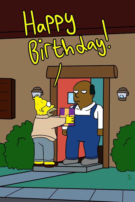 Grand Pere Simpson Joyeux Anniversaire Carte Etsy Canada