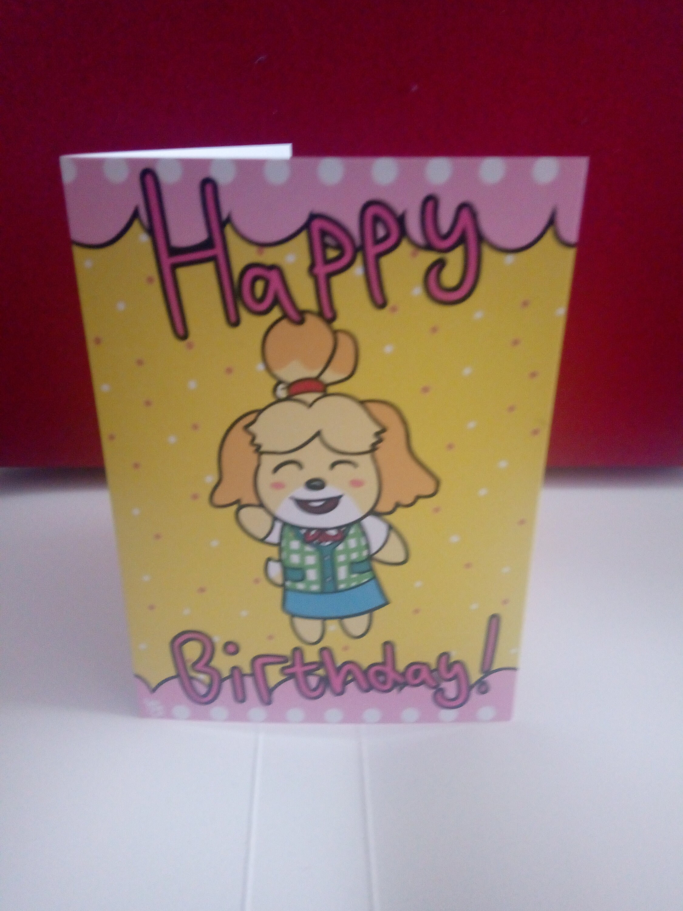 Isabelle Animal Crossing Inspired Birthday Card Etsy