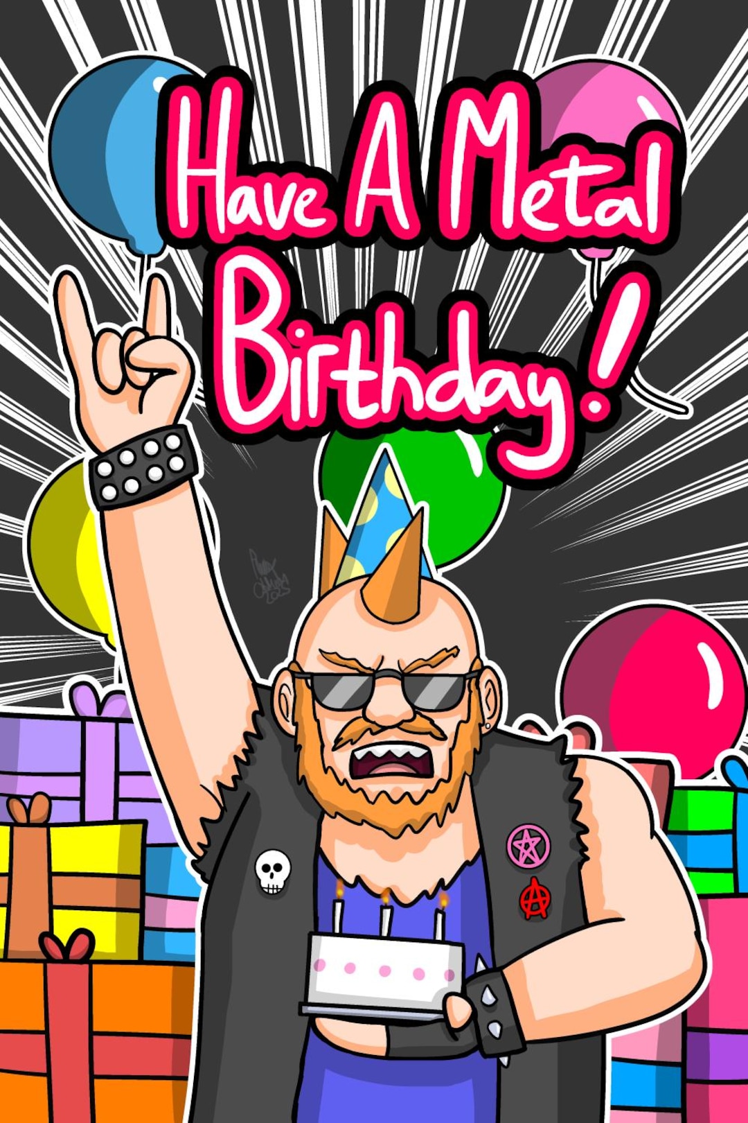 Have a Metal Birthday! - Original Rock Music Greeting Card - Etsy