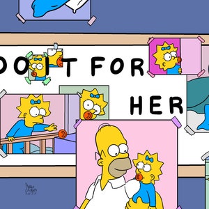 Faites-le pour elle - carte de voeux inspirée des Simpsons - anniversaire/fête des pères
