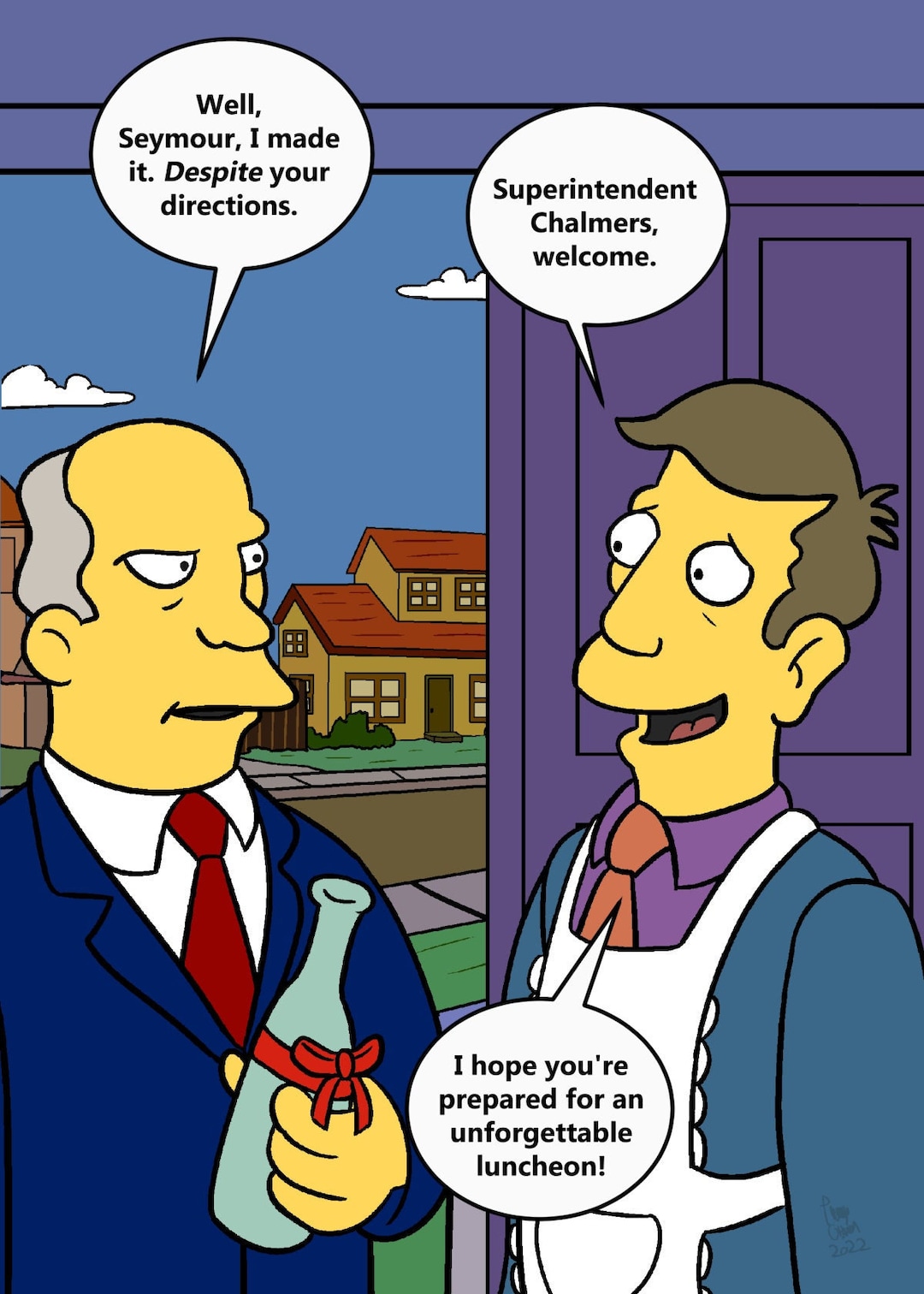 Steamed Hams Skinner And Chalmers The Simpsons Inspired Art Print Etsy Uk 