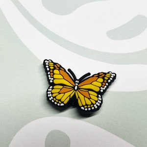Yellow Butterfly charm crocs charms shoes accessories, INSECTS butterfly croc jibbitz, clogs shoe decoration image 1