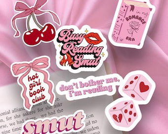 Pegatinas Kindle Pink Smut: Calcomanías para lectores de romance picante (paquete de 7)