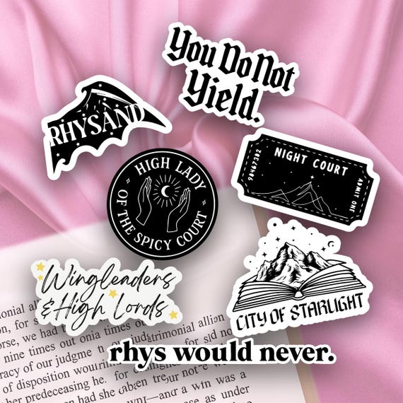 ACOTAR Inspired Vinyl finish Stickers, Bookish Romantasy Stickers for laptop or kindle, booktok stickers