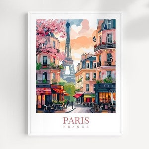 Póster de viaje de París Arte mural de París Colgante de pared de París Decoración del hogar Regalo para amantes del arte de París Francia Impresión de París Decoración de arte mural de Francia